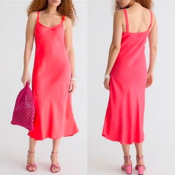 J. Crew Dresses & Skirts - J.Crew Gwyneth V-neck slip dress in cupro blend Size US 10 Carolyn Bessette